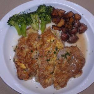Pollo alla Francese · Chicken sauteed in white wine lemon sauce. Served with potatoes and vegetables.