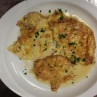 Pollo alla Francese with Pasta · Chicken sauteed in white wine lemon sauce. Served with your choice of pasta.