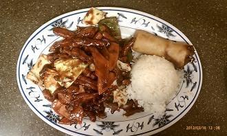 Spicy Double Sauteed Pork · Cabbage,Carrot,Green Bell pepper
Served with steamed or fried rice.
