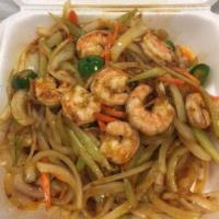 Jalapeno Shrimp · Shredded carrots, onons,celery. Served with steamed or fried rice. Hot and spicy.