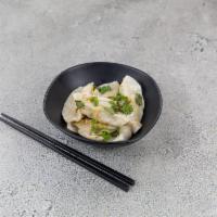 Lunch Dumplings · Steamed homemade dumplings, stuffed with chopped chicken and vegetables.