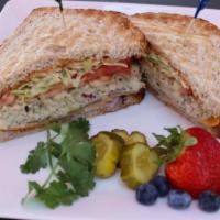 11. Tuna Sandwich · Cajun mayo, Yellow mustard, lettuce, tomato, red onion and pickles.