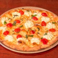 White Pie · Urban favorite. Mozzarella, ricotta, basil, cherry tomatoes, garlic and extra virgin olive o...
