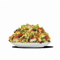 Crispy Chicken Club Salad · Our Crispy Chicken Club Salad is a mix of crispy green romaine, green leaf and radicchio let...