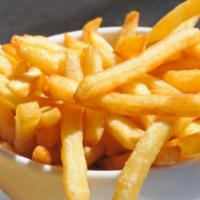 Garlic Parmesan Fries · Crispy coated fries tossed in a fresh garlic and butter sauce.
