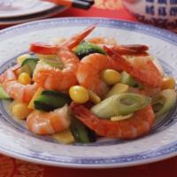 84. Shrimp with Chinese Vegetable · With white rice. 