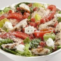 Chicken Caprese Party Salad · Serves 10 guests. Chicken breast, fresh mozzarella, Roma tomatoes, tomato bruschetta, with R...