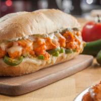 Hot Chicken Sub · Crispy hot chicken, pepper jack cheese, jalapeno peppers, dill pickles and ranch dressing. S...