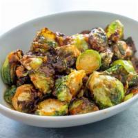 Spicy Sprouts · Oven roasted brussel sprouts, Vermont maple syrup, red chili sauce. Gluten free. Dairy free....