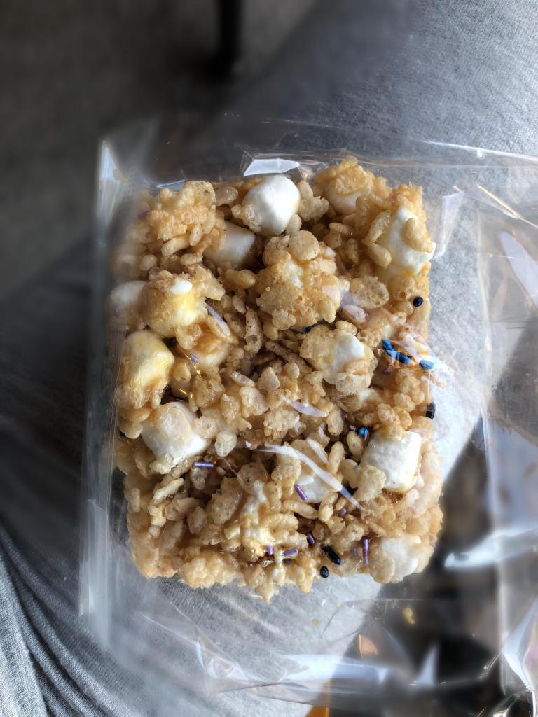 Rice Krispy Treats · Gigantic rice krispy treat so soft and filled with marshmallows they melt in your mouth.