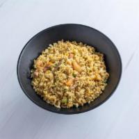 Combination Fried Rice · Rice stir fried with shrimp, beef, chicken, BBQ pork eggs and green onions. Add substitute b...