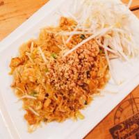 SN14. Sriracha Pad Thai Noodle · Famous Thai noodles with bean sprout, scallion, egg and ground peanut with Sriracha flavor. ...