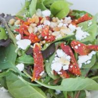 R.P.V. Salad · Mixed gourmet baby greens, goat cheese, sun-dried tomatoes, pine nuts and balsamic vinaigret...