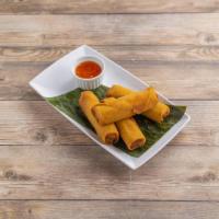 Vegetarian Egg Roll · Cabbage, taro, carrots, glass noodles. Serve with sweet chili sauce. Vegetarian.