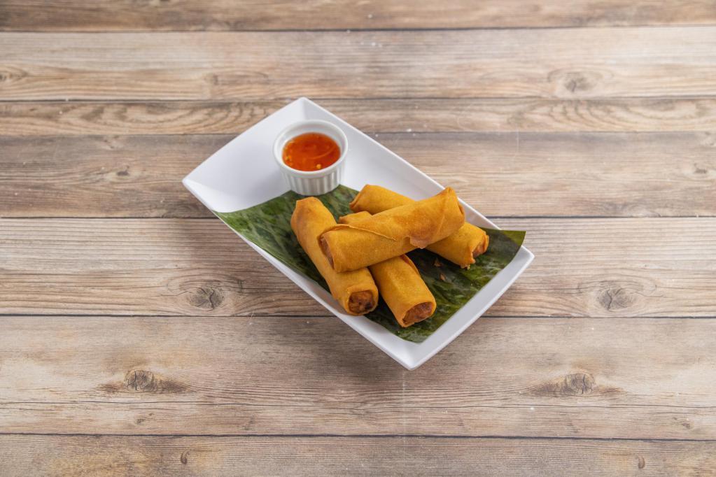 Vegetarian Egg Roll · Cabbage, taro, carrots, glass noodles. Serve with sweet chili sauce. Vegetarian.