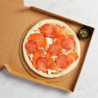 Take and Bake Pepperoni Pizza · READY TO BAKE - Rustic and spicy pepperoni with fresh Mozzarella and wild Greek oregano.