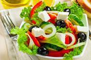 Greek Salad · Romaine lettuce with Kalamata olives, cucumber, tomato, red onion, feta cheese, oil and lemo...