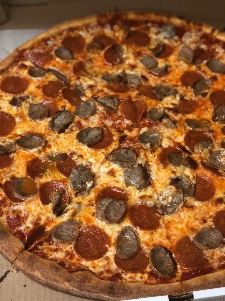 Regular Pizza with Pepperoni and Sausage · 