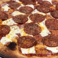 Hot Honey Pie · Fresh Mozzarella, Pepperoni, hot and spicy honey drizzle 