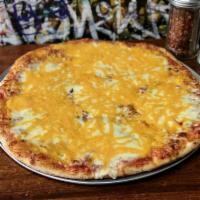 Cheese Galore Blue Collar Style Pie · Lightly mixed with mozzarella, provolone and cheddar cheeses.