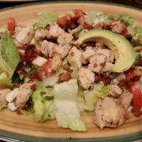 Apple Walnut Salad · With chicken and bacon, mixed greens, cranberries, apple, walnut, and Gorgonzola cheese, wit...