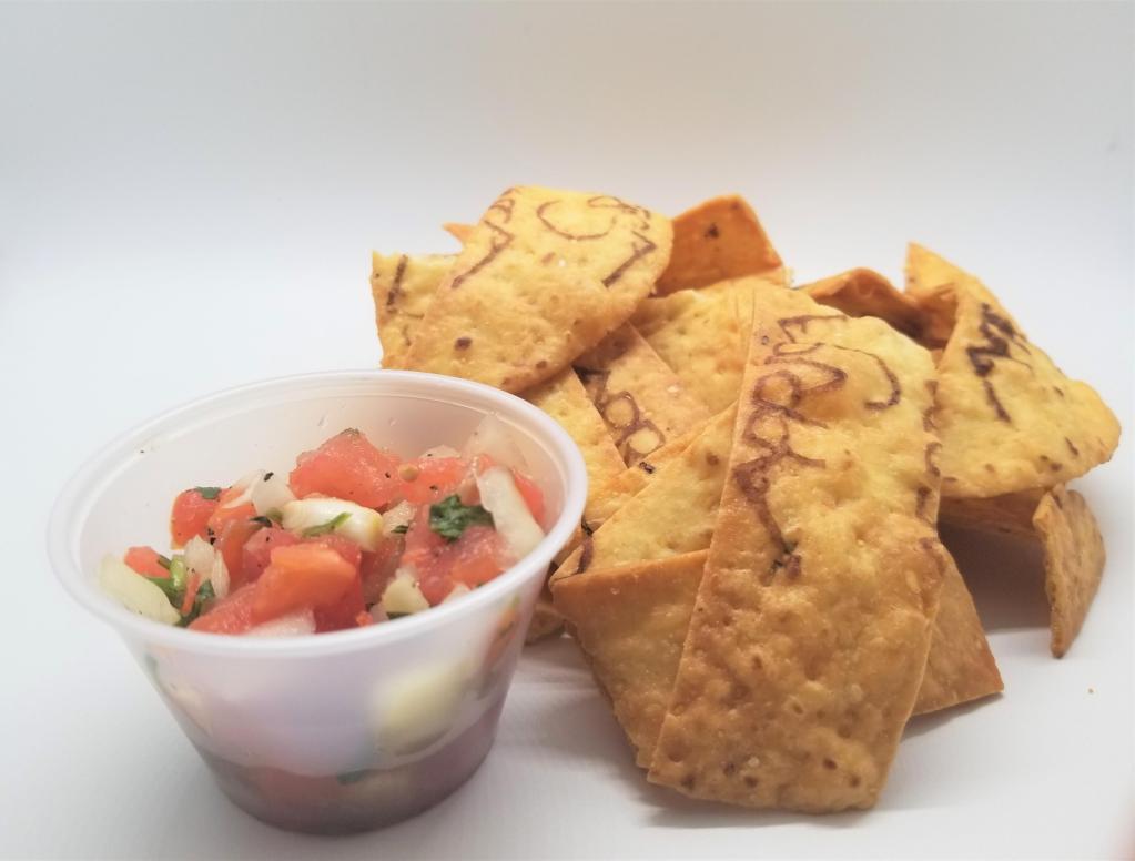 Chips and Salsa · House-made and branded chips with our fresh salsa!