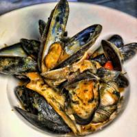 Mussels · Marinara, white wine and garlic or Thai coconut curry.