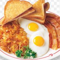 Bacon Breakfast Special · 2 eggs, hash browns and toast.