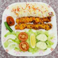 3. Double Tawouk Platter · 2 chicken breast skewers. Served with rice and salad.