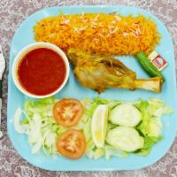 17. Lamb Shank Platter · Served with rice and salad.