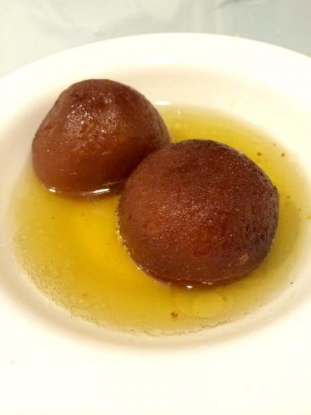 Gulab Jamun · A light fried cheese ball made of milk in sugar syrup.