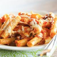 *** Baked Ziti Deal*** · Meat sauce, ricotta cheese, Parmesan cheese and baked mozzarella cheese. Served with garlic ...