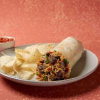 Burrito · Served with your choice of protein in a flour or whole grain tortilla with seasoned rice, be...