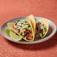 2 Three Amigos Tacos · Your choice of soft flour, soft corn, or crispy corn tortilla with cilantro. Protein options...