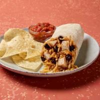 Kid's Moo Moo Mr. Cow · Our kid-sized burrito is served with your choice of protein, seasoned rice, beans and all-na...