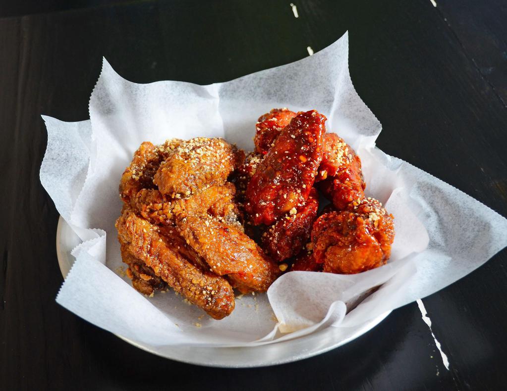 Small Fried Chicken Wings · 10 pieces. Choice of 2 flavors.