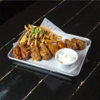 Specialty Chicken Sampler · 8 pieces of chicken wings with 4 different flavors, comes with kimchi bulgogi fries. Add bul...