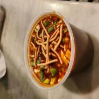 Hot and Sour Soup · Veggies cooked in a spicy tangy chili garlic soup. Dairy free