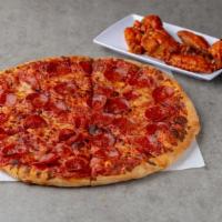 1 Large 1 Topping Pizza and 6 Wings Deal · 