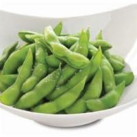 Edamame · Boiled and lightly salted soybeans. Vegetarian.