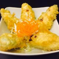 Jalapeno Popper · Deep-fried stuffed jalapeno with cream cheese and crab meat. served with spicy mayo sauce