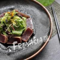 Seared Tuna Salad · Sliced seared tuna w soy onion dressing w. mix green