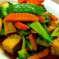 Wok Vegetable Medley · Broccoli, carrot, baby corn, scallion, bok choy, Asian celery and garlic oyster sauce. Serve...