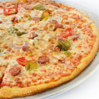Small Spicy Sausage Gluten Free Thin Crust Pizza · Spicy Calabrese sausage, cherry peppers, red onions, crushed red pepper. Made with Mariposa ...