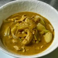 Massaman Curry · Potato, onion, peanut and coconut milk.Medium spicy