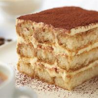 Tiramisu big Ladyfinger · Layers of Espresso drenched ladyfingers, Separated by mascarpone cream and Dusted with cocoa...