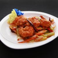 Fried Shrimp Wonton · Served with sweet chili sauce.
