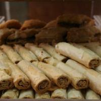 Lady Finger · Phyllo pastry rolled with sweet cashews and almonds.