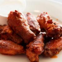 Buffalo Wings · Spicy- or B.B.Q.-flavored chicken wings served with ranch dressing.