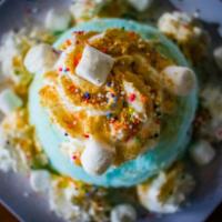 Carnival Candy Shaved Snow · Cotton Candy Snow with Graham Crackers, Marshmallows, Whipped Cream, Sprinkles, and Condense...